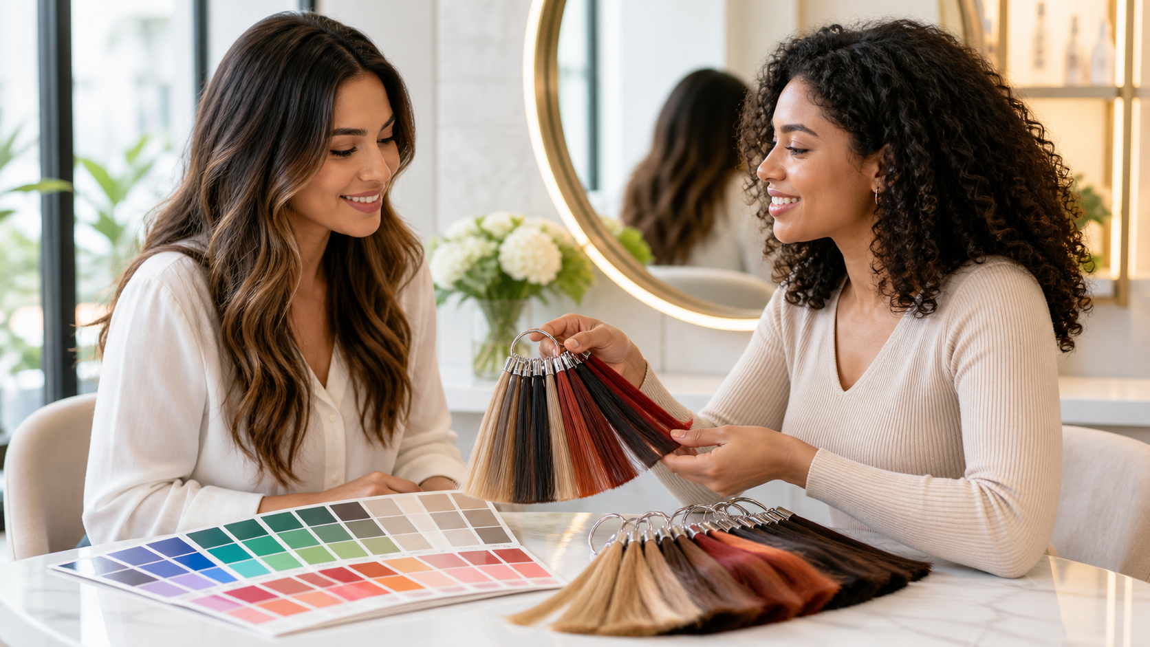 Hair Color Analysis: How to Choose a Shade That Fits Your Palette editorial color analysis hair swatch visual